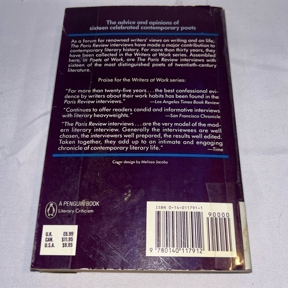 Poets at Work The Paris Review Interviews By: Donald Hall Paperback Book - Picture 4 of 5